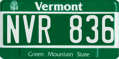 VT license plate NVR836