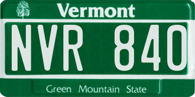 VT license plate NVR840