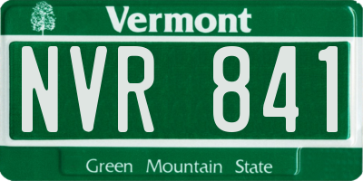 VT license plate NVR841