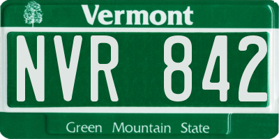 VT license plate NVR842