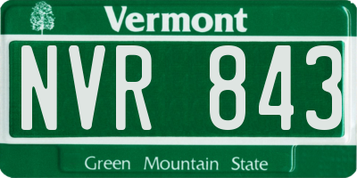 VT license plate NVR843