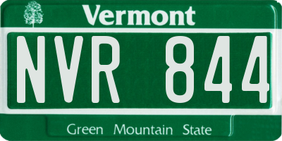 VT license plate NVR844
