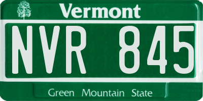 VT license plate NVR845