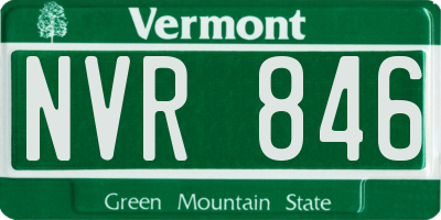 VT license plate NVR846