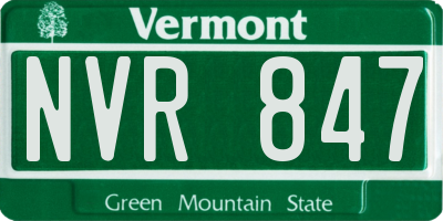 VT license plate NVR847