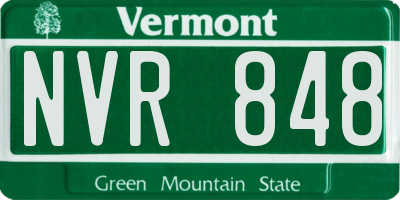 VT license plate NVR848