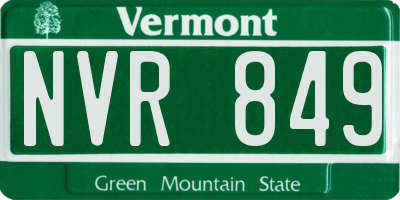 VT license plate NVR849