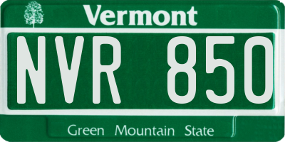 VT license plate NVR850