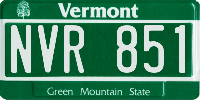 VT license plate NVR851