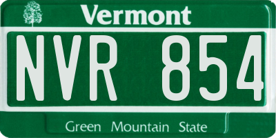 VT license plate NVR854