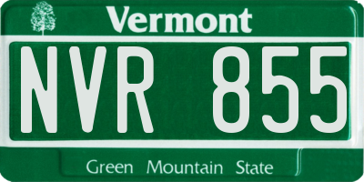 VT license plate NVR855