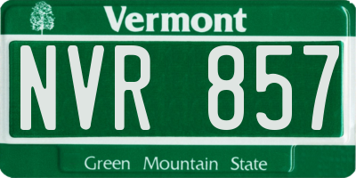 VT license plate NVR857