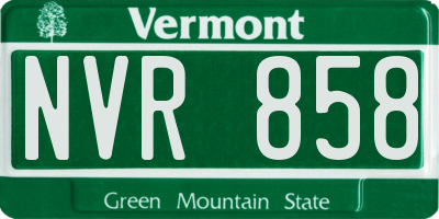 VT license plate NVR858