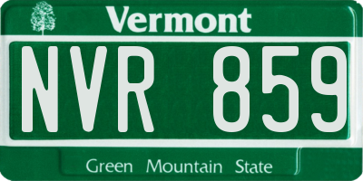 VT license plate NVR859