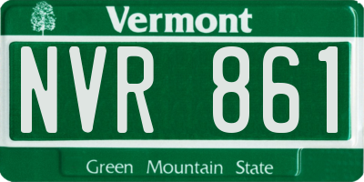 VT license plate NVR861