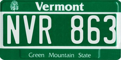 VT license plate NVR863