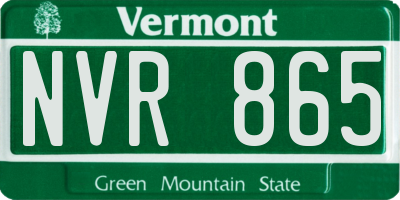 VT license plate NVR865