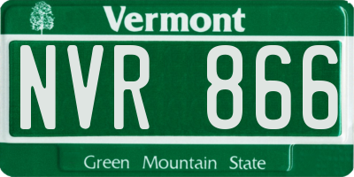 VT license plate NVR866