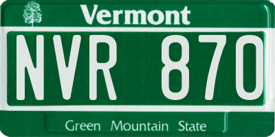 VT license plate NVR870