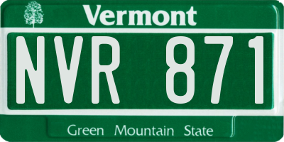 VT license plate NVR871