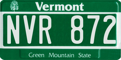VT license plate NVR872