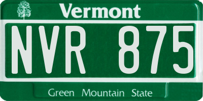 VT license plate NVR875