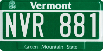 VT license plate NVR881