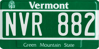 VT license plate NVR882