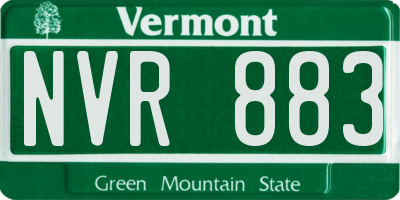 VT license plate NVR883