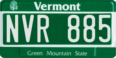 VT license plate NVR885