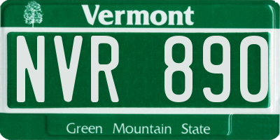 VT license plate NVR890
