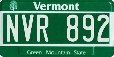 VT license plate NVR892
