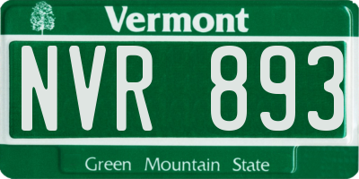 VT license plate NVR893