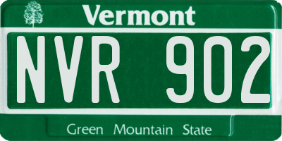 VT license plate NVR902