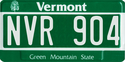 VT license plate NVR904