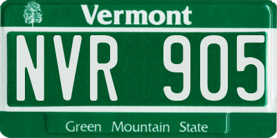 VT license plate NVR905