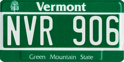 VT license plate NVR906
