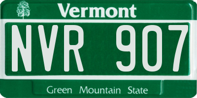 VT license plate NVR907