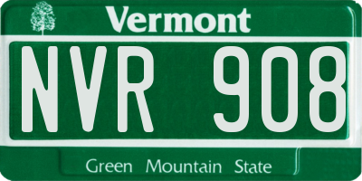 VT license plate NVR908