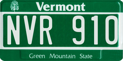 VT license plate NVR910