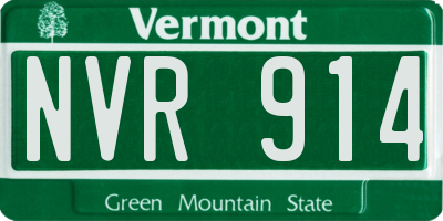 VT license plate NVR914