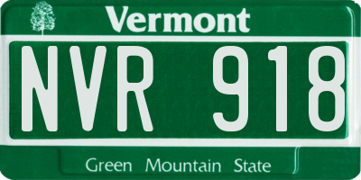 VT license plate NVR918