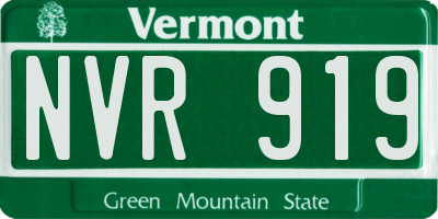 VT license plate NVR919