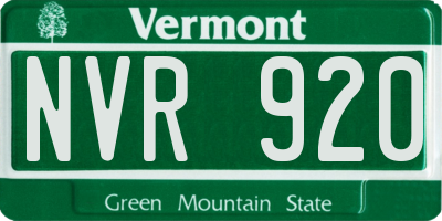 VT license plate NVR920