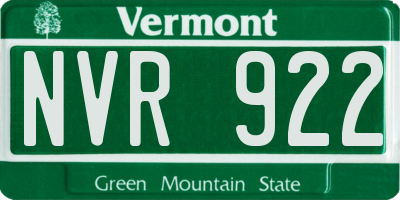 VT license plate NVR922