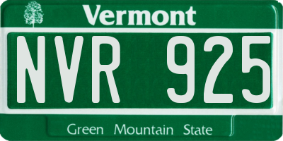 VT license plate NVR925