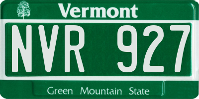 VT license plate NVR927