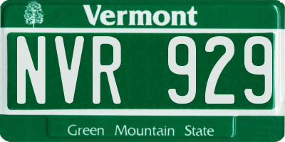 VT license plate NVR929