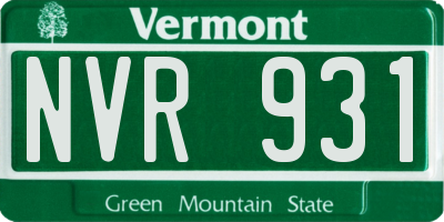 VT license plate NVR931