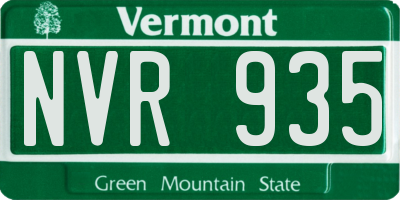 VT license plate NVR935